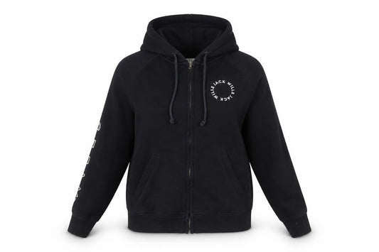 Womens UK 8 Regular Jack Wills Black Full Zip Hoodie