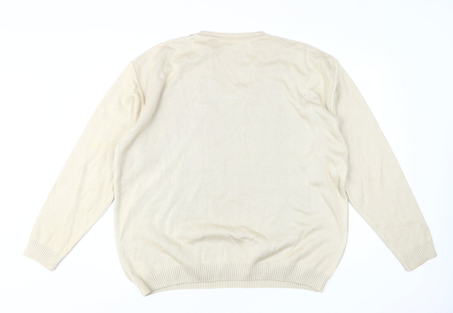 Green Woods Escape Men's Beige XL V-Neck Pullover Jumper