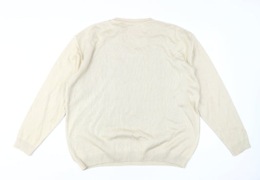 Green Woods Escape Men's Beige XL V-Neck Pullover Jumper