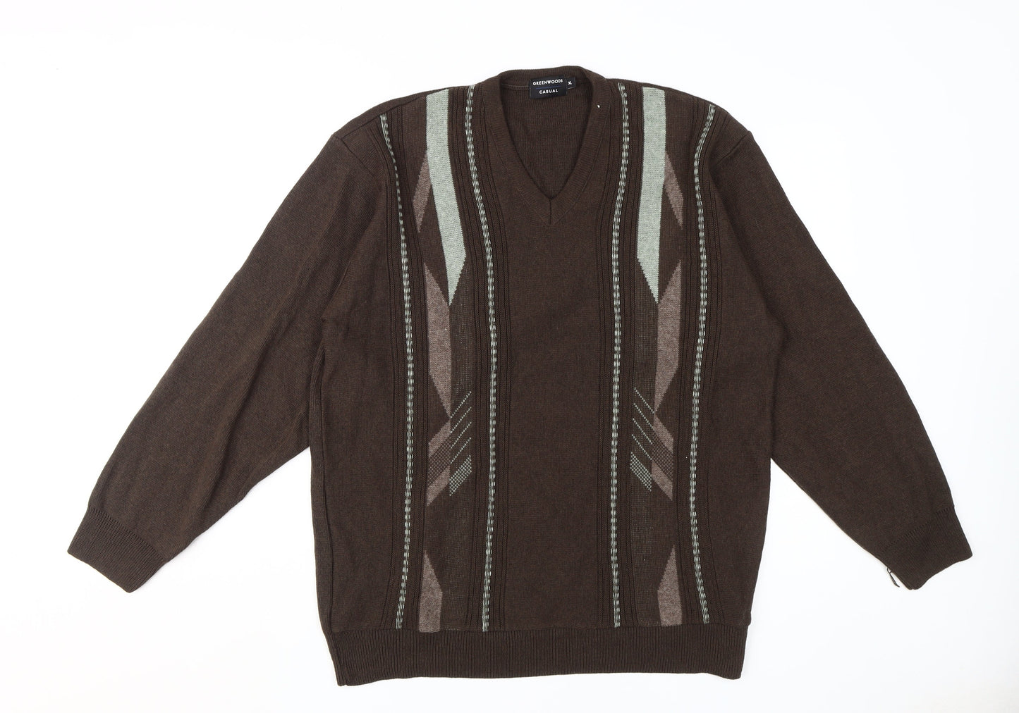 Greenwoods Men's XL Brown Pullover Jumper
