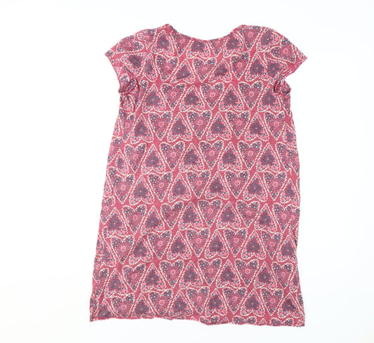White Stuff Women's Pink Geometric Tunic Blouse Size 10