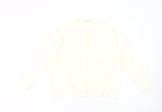 St Michael Women's White Cardigan Size 16 Knitwear