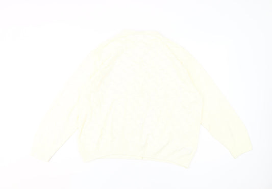 St Michael Women's White Cardigan Size 16 Knitwear
