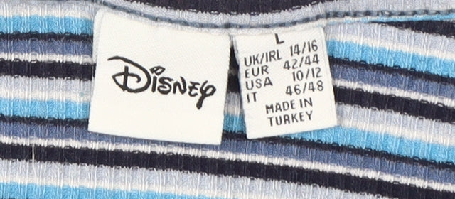 Disney Women's Blue Striped Lilo & Stitch Tank Top
