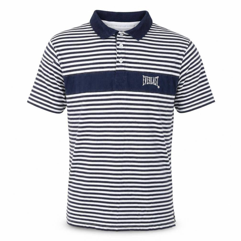 Everlast Men's Black Striped Polo Shirt L