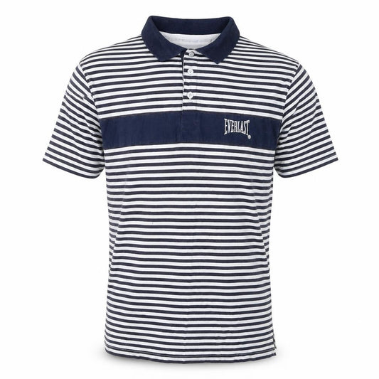 Everlast Men's Black Striped Polo Shirt L