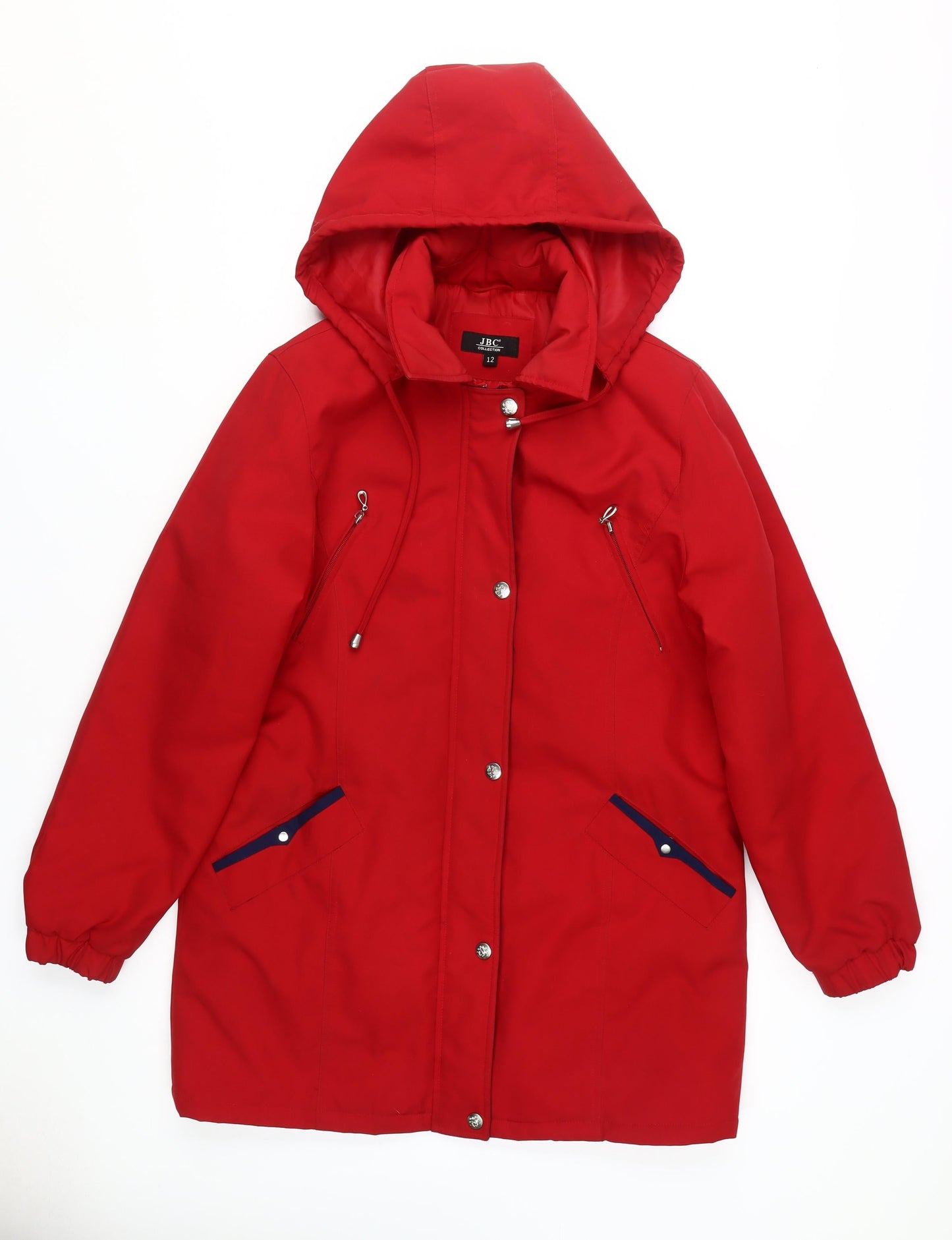 JBC Women's Red Parka Coat Size 12 - Stylish Winter Essential