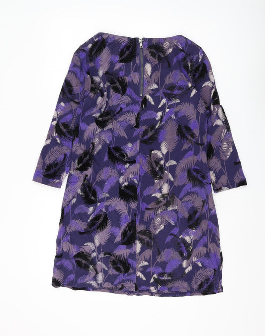 White Stuff Women's Purple Floral Tunic Blouse Size 12