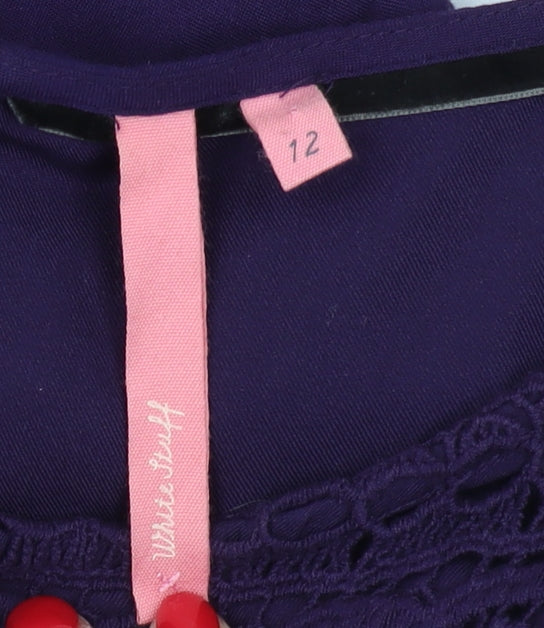 White Stuff Women's Purple Tunic Blouse Size 12