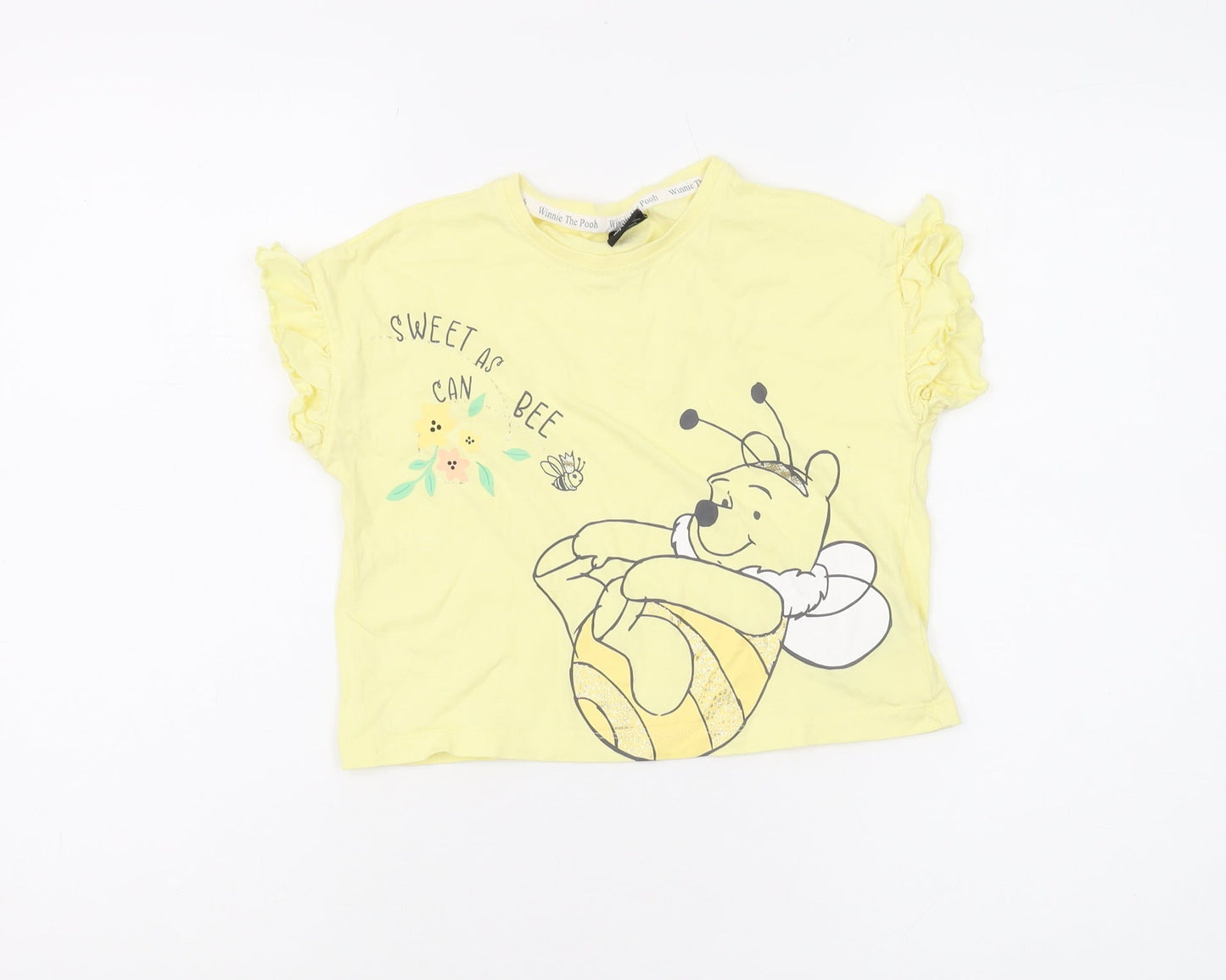 Disney Girls Yellow Winnie the Pooh T-Shirt, 5-6 Years