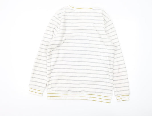 Disney Women's White Pyjama Top M - Mickey Mouse Striped