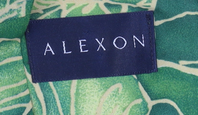 Alexon Women's Green Floral Midi Dress, Size 8, Scoop Neck