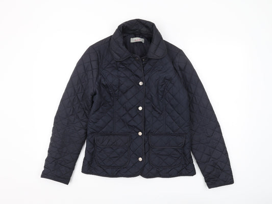 Dorothy Perkins Women's Blue Quilted Jacket Size 8