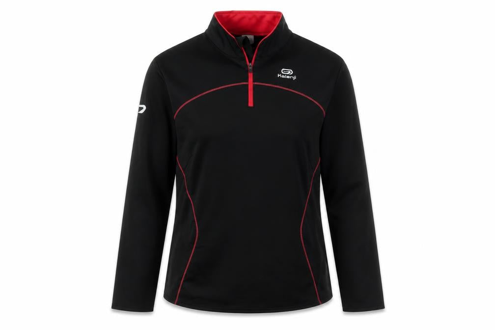 Decathlon Womens Black Sweatshirt, Active Henley Size 16,