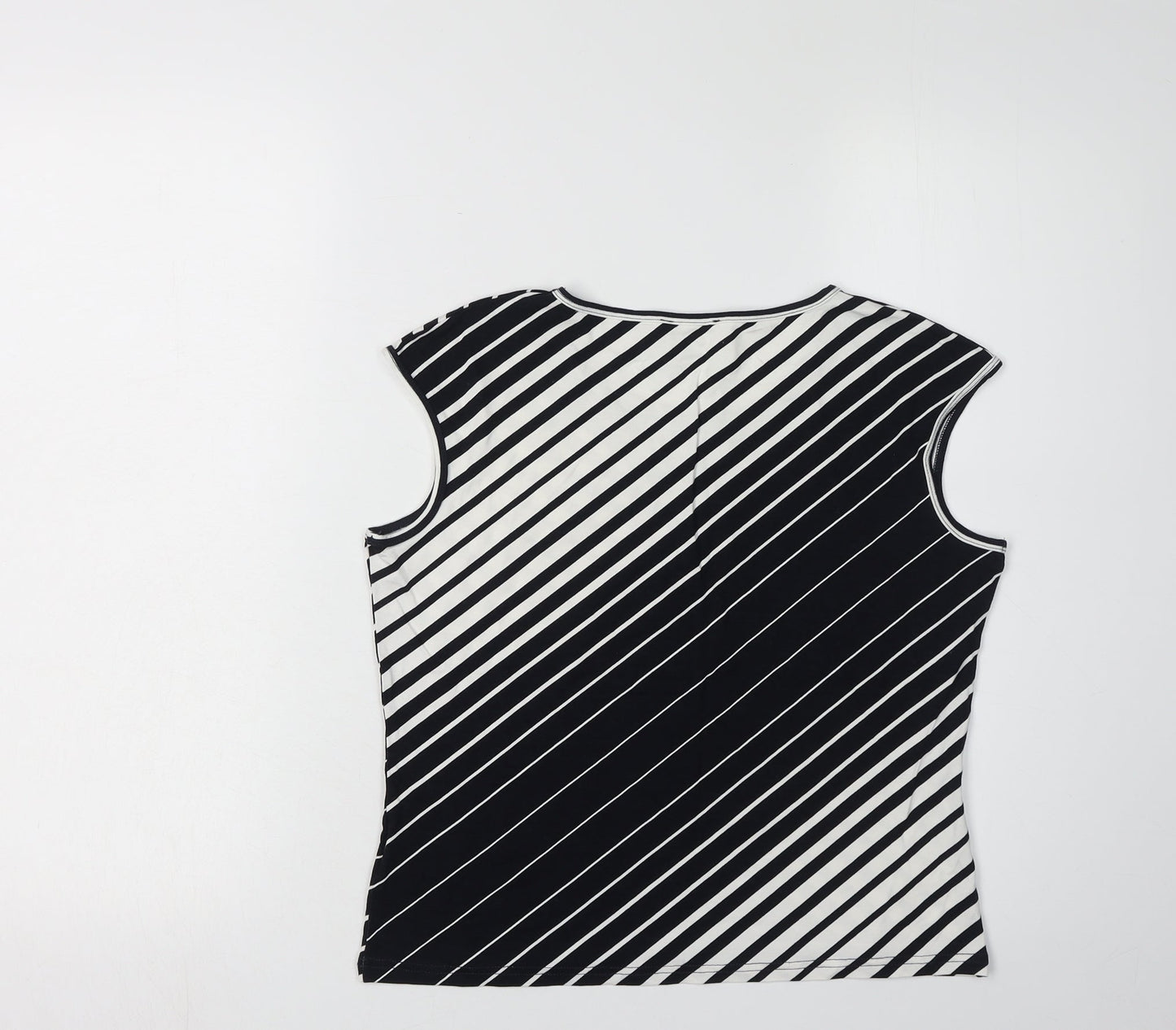 Roman Originals Womens Black Striped Tank Top S/M
