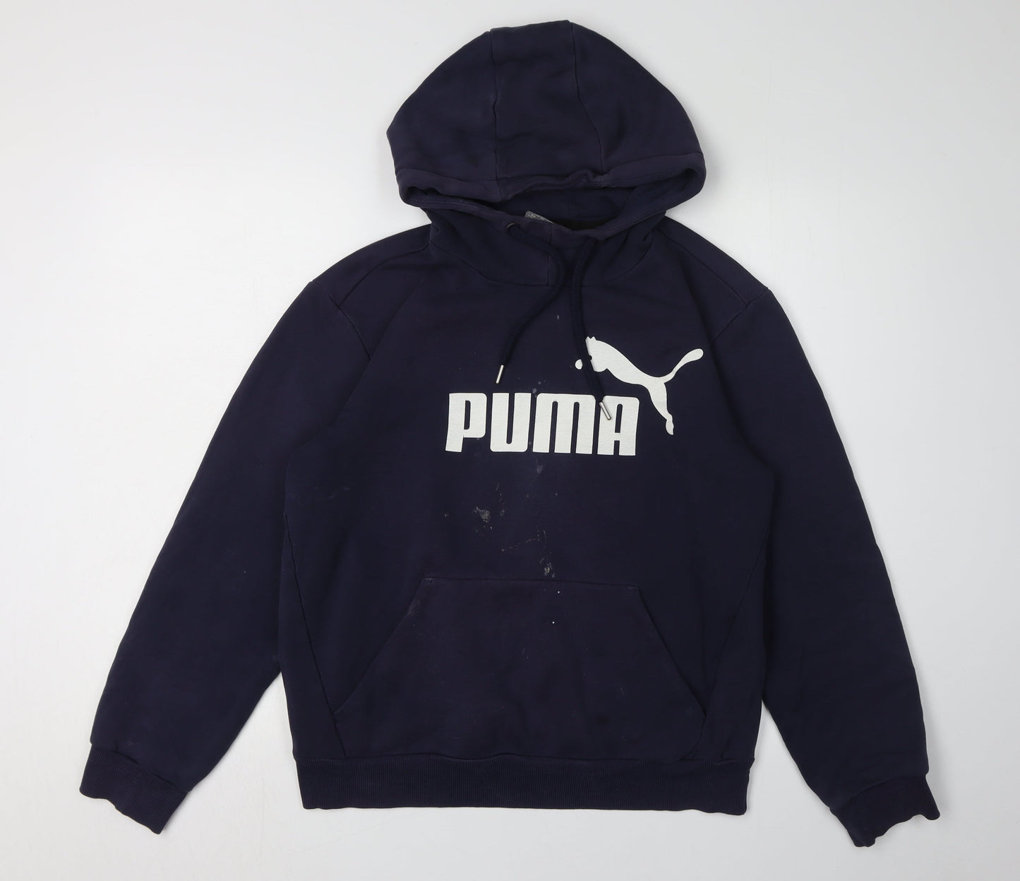 Puma Men's Blue Hoodie, Size S, Logo Accents