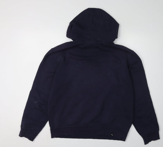 Puma Men's Blue Hoodie, Size S, Logo Accents