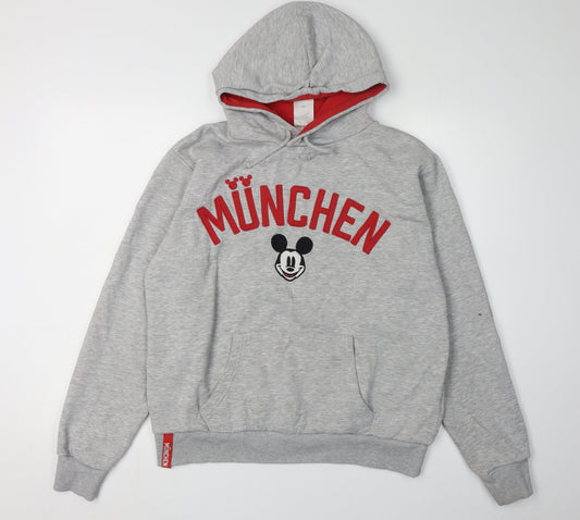 Disney Unisex Grey Mickey Mouse Pullover Hoodie M