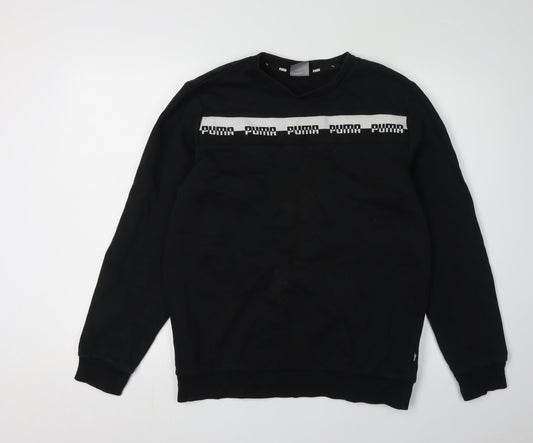 Puma Men's Black Sweatshirt Logo Graphic Pullover - M