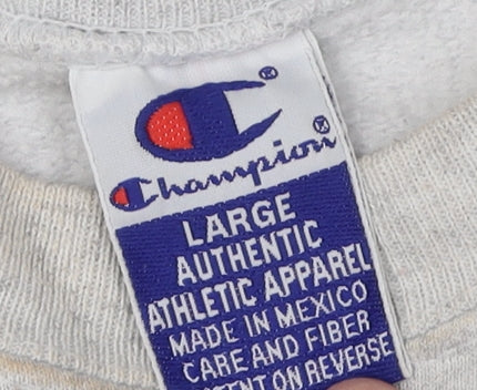 Champion Men's Grey Pullover Sweatshirt L