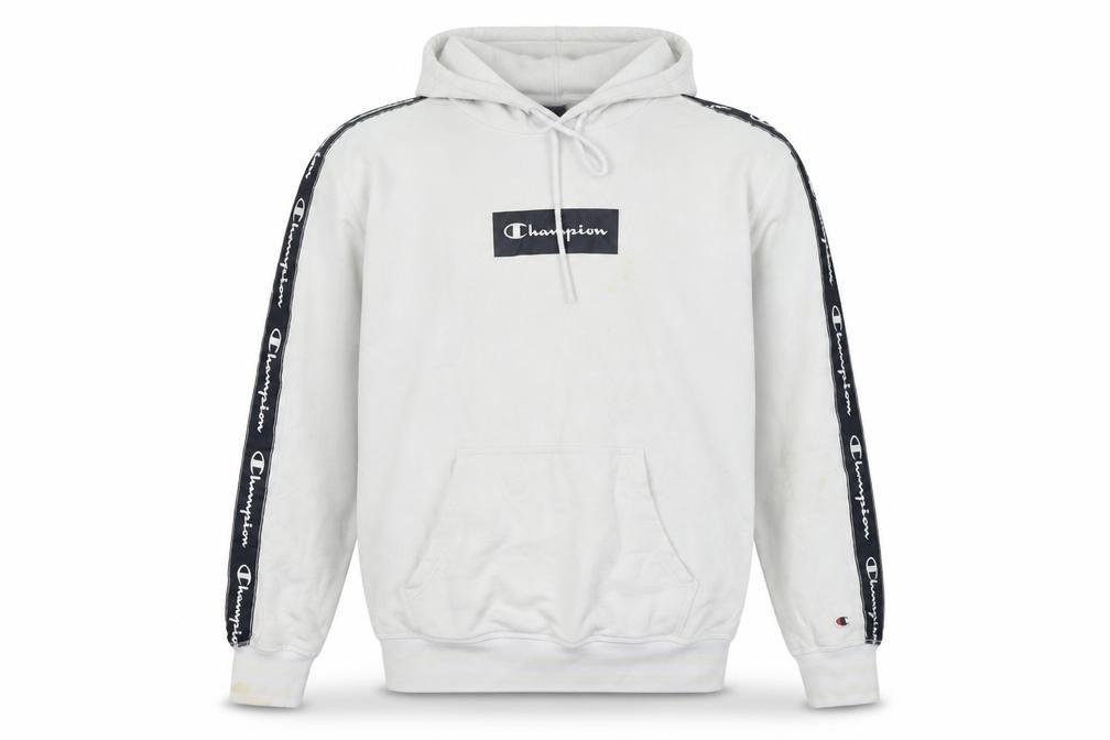 Mens UK L Regular Champion White Pullover Hoodie