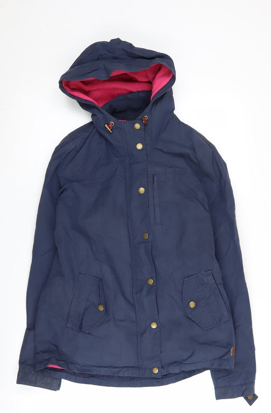 Fat Face Women's Blue Parka Jacket Size 8 Hooded Casual