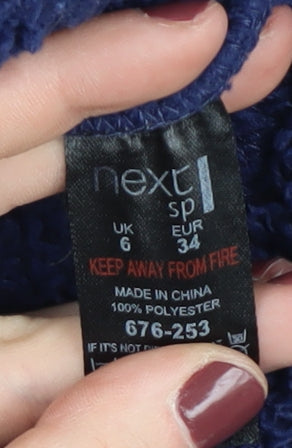 Next Women's Blue Henley Sweatshirt, Size 6