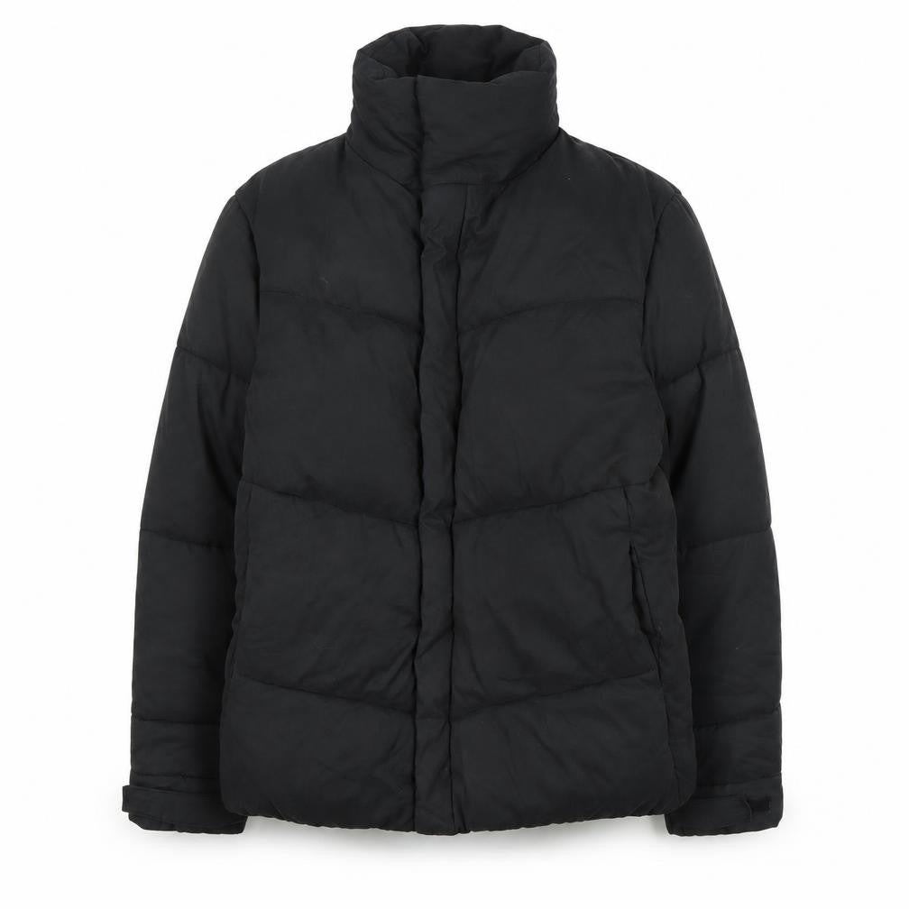 Front view of ASOS Women's Black Puffer Jacket S Regular Fit