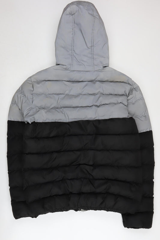 Soul Star Men's Grey Black Puffer Jacket S