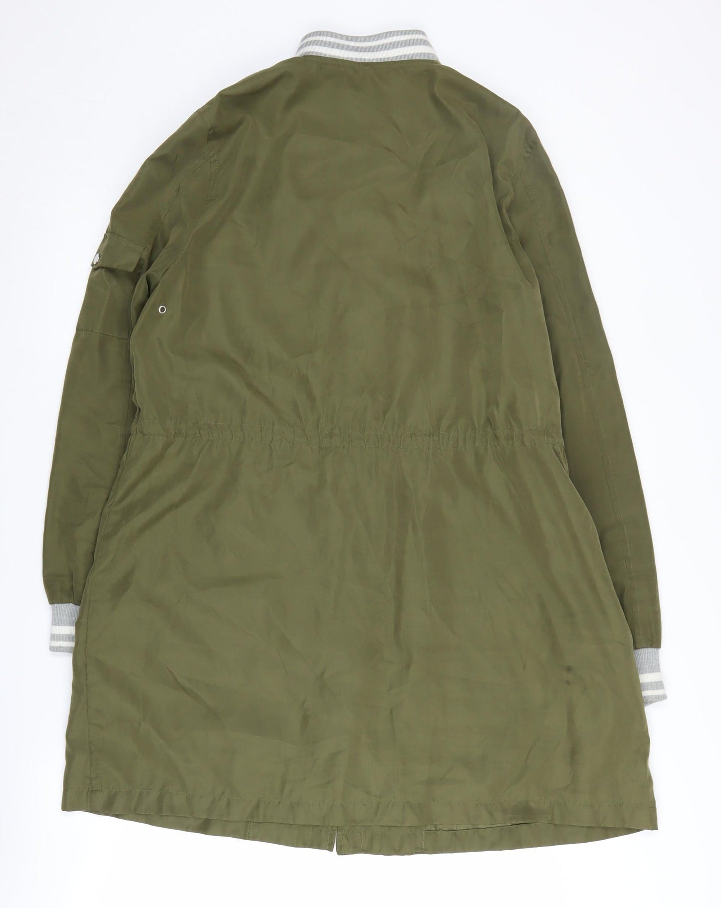 Zara Women's Green Varsity Jacket - Size 12