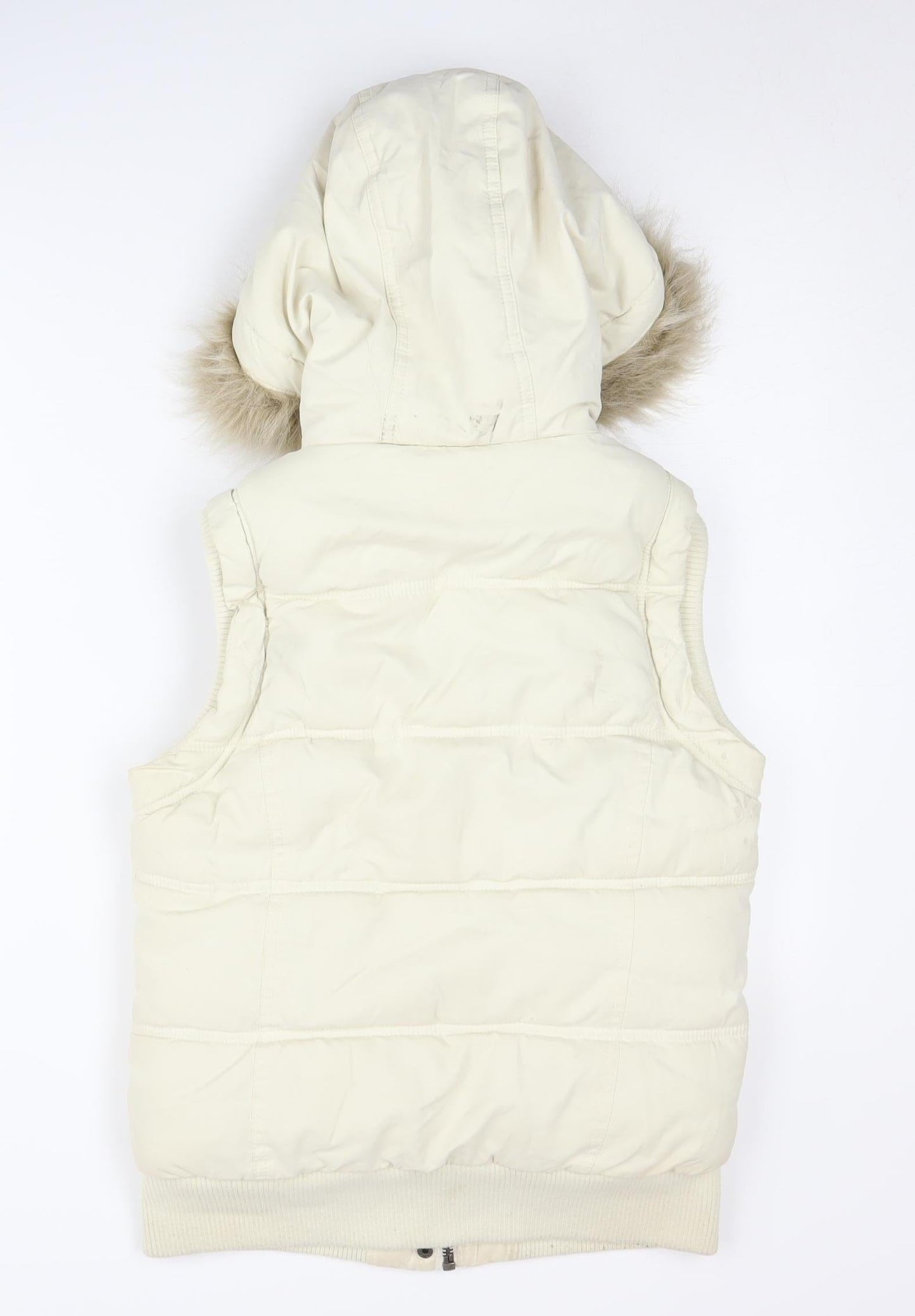 New Look Women's Ivory Puffer Waistcoat Size 10