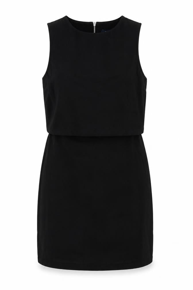 Front view of French Connection Black Women's Sheath Dress, size 12, Elegant