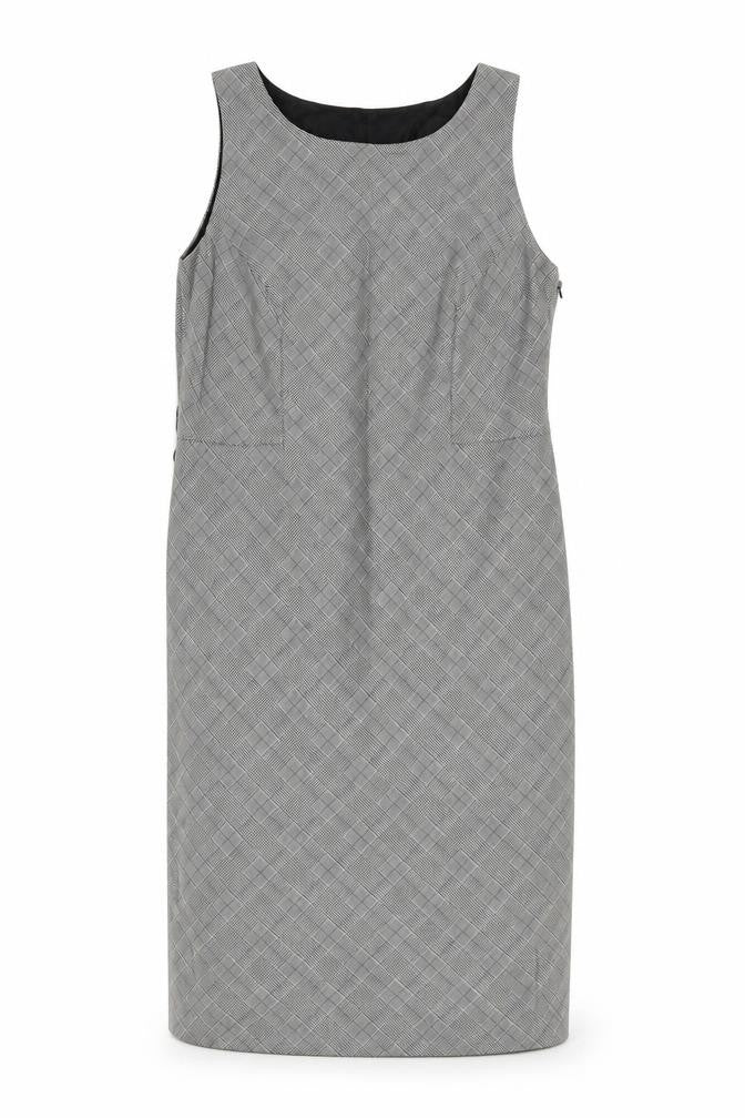 Front view of Wallis Grey Sheath Dress, size 16, Business Style