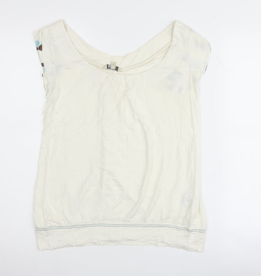 Fat Face Ivory Women's Blouse, Size 12, Scoop Neck