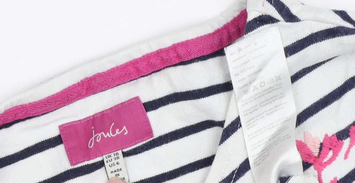 Joules Women's Multicoloured Striped T-Shirt, Size 10