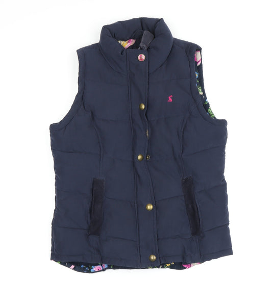 Joules Women's Blue Puffer Waistcoat Size 10 Casual