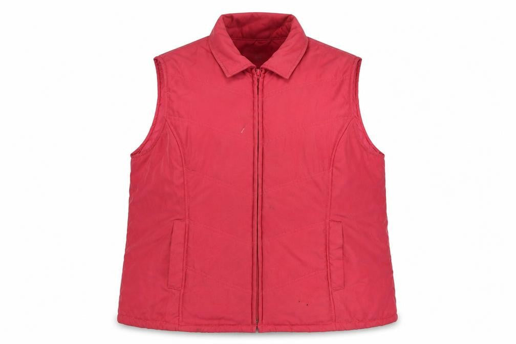 EWM Women's Red XL Waistcoat - Collared Full Zip