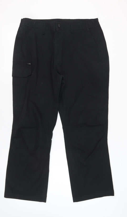 Brasher Black Men's Cargo Trousers, 38 Regular