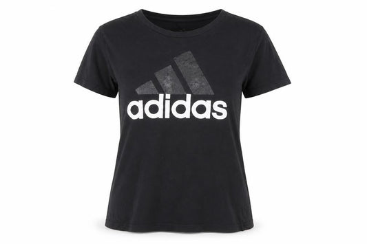 Womens UK Size XL adidas Black 100% Cotton T-Shirt