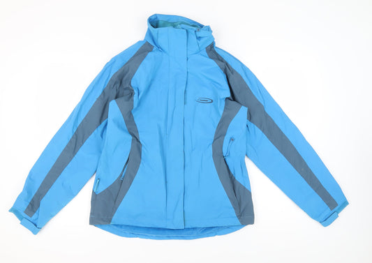 Mountainlife Women's Blue Waterproof Rain Coat Size 14
