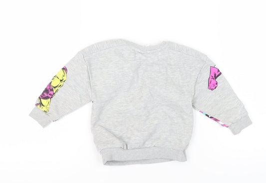 Marvel Boys Grey Graphic Print Sweatshirt Size 3-4 Years