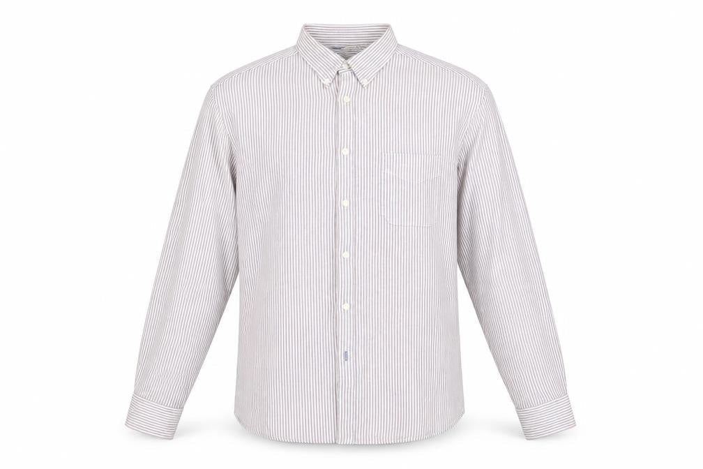 Marks and Spencer Men's XL Purple Striped Shirt