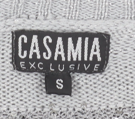 Casamia Women's Grey Sequin Cardigan, Size S