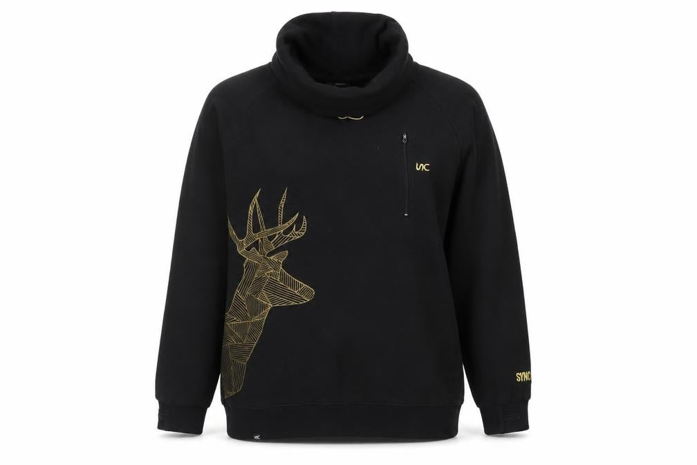 Syndicate Womens Black Deer Graphic Pullover Sweatshirt L