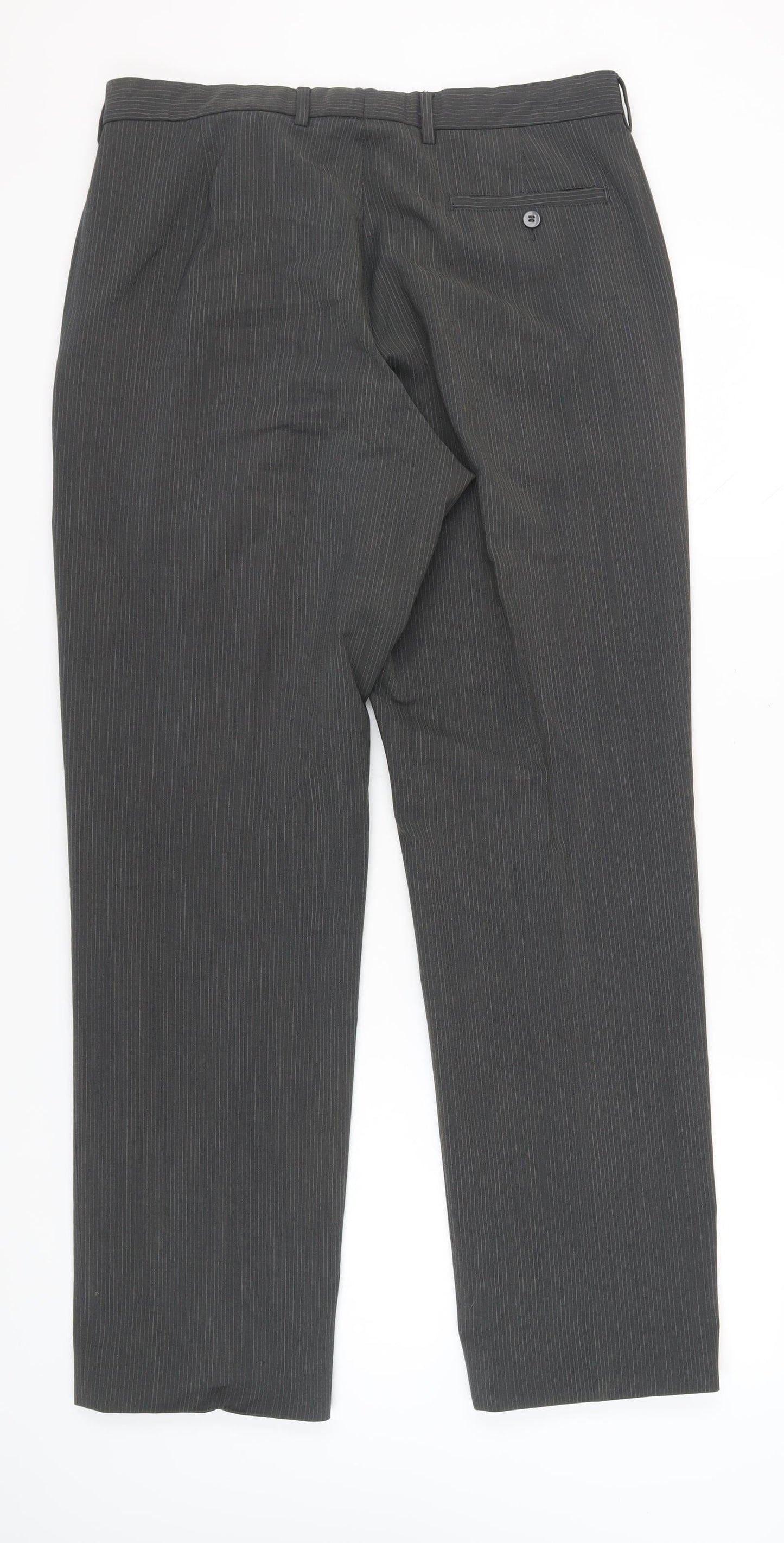 Marks and Spencer Men's Black Trousers, Size 36, Formal