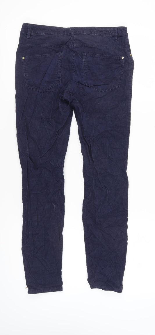 H&M Women's Blue Skinny Trousers, Size 10, Ankle Zip