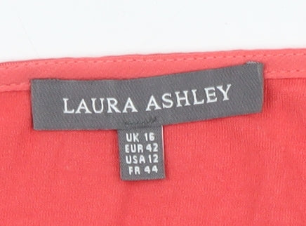 Laura Ashley Women’s Pink Blouse UK 16 Scoop Neck Sleeveless