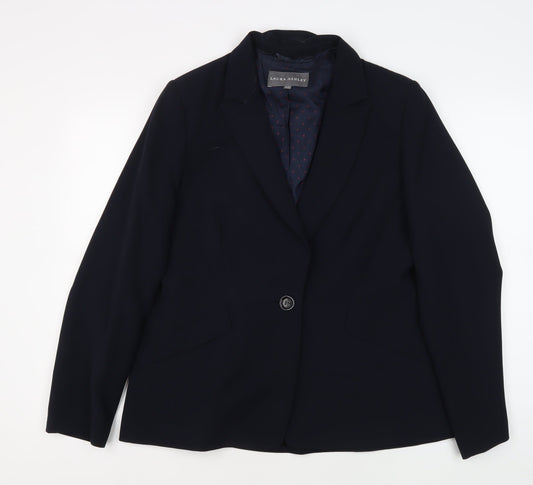 Laura Ashley Women's Black Blazer UK 14 Single Breasted