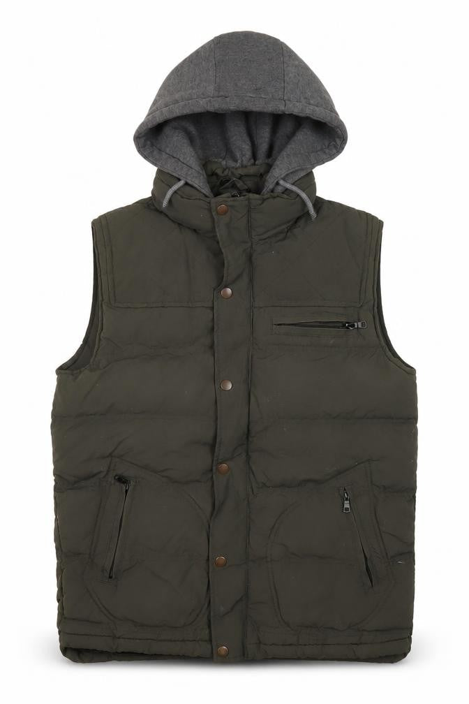 Blue Inc Men's Green Hooded Puffer Jacket S