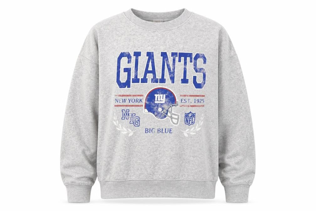 H&M Womens Grey Giants Logo Sweatshirt, M, Casual